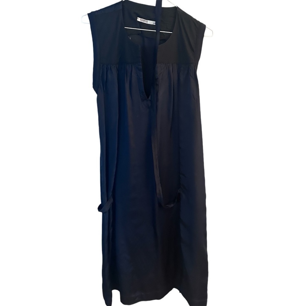 HUMANOID TUNIC STYLE DRESS SILKY FABRIC SLEEVELESS, AVANT GARDE,  GOTH, SMALL